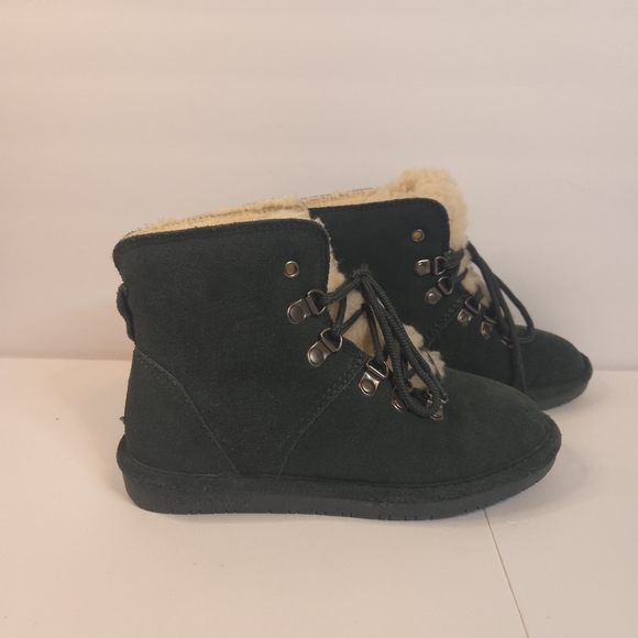 BEARPAW Kerri Dark Green Lace-Up Boots | Wool & Sheepskin | NeverWet™ | NWOT 6 - Picture 12 of 16